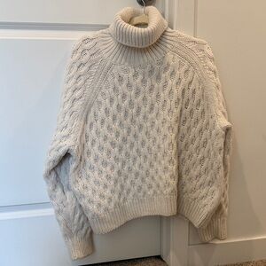 H&M Cream Cable Knit Turtleneck Sweater